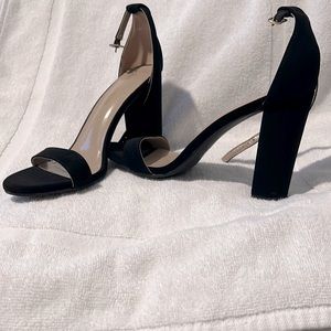 DREAM PAIRS Women's Square Toe Chunky Heels Open Toe Ankle Strap